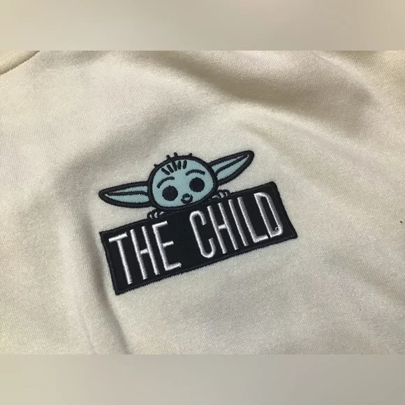 Disney store grogu the child sweatshirt w/quilted panels & stitched patches XL - Picture 7 of 8
